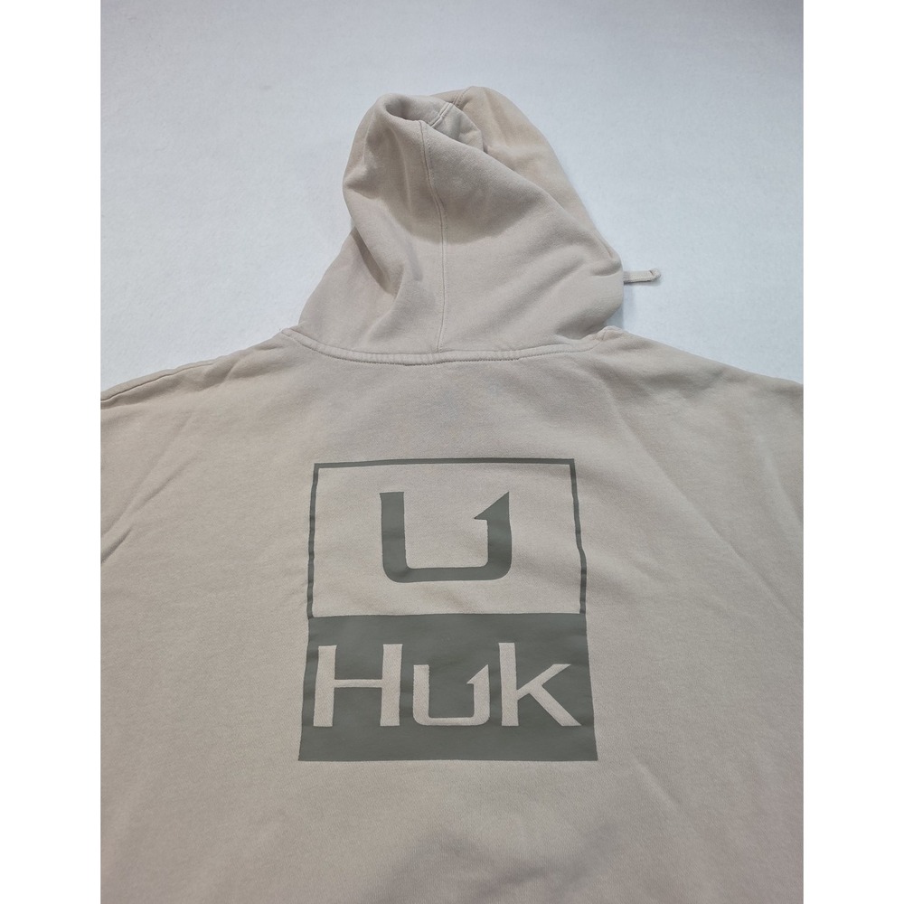 Huk Fishing Hoodie Mens 2XL Pullover Fleece Sweatshirt Kangaroo Pocket Logo